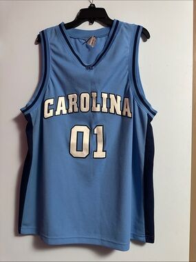 Carolina 01 Light Blue Basketball Jersey with Navy Trim